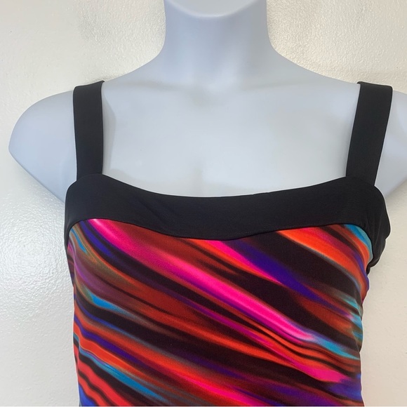 Miraclesuit Size 16 Bathing Swim Suit  1 Piece Slimming Rainbow Stripe‎ Stretch - Picture 2 of 9